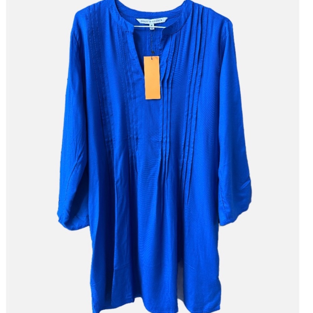 Collective Concepts Royal Cobalt Blue A-line relaxed fit mini dress